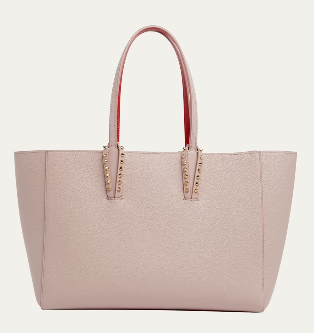 Christian Louboutin Cabata Small Tote Vintage Rose Pink Leather Shoulder Bag